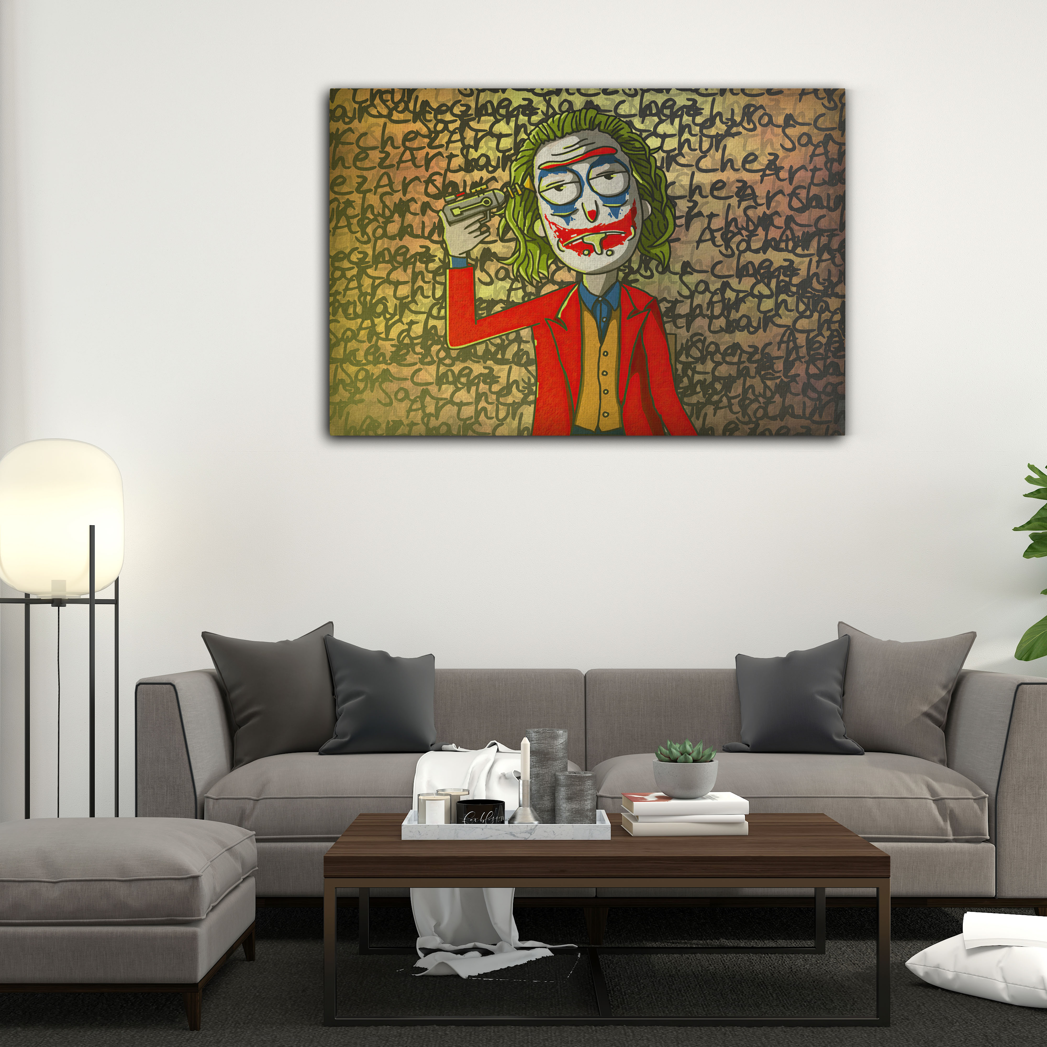Rick And Morty Joker Rick Kanvas Tablo